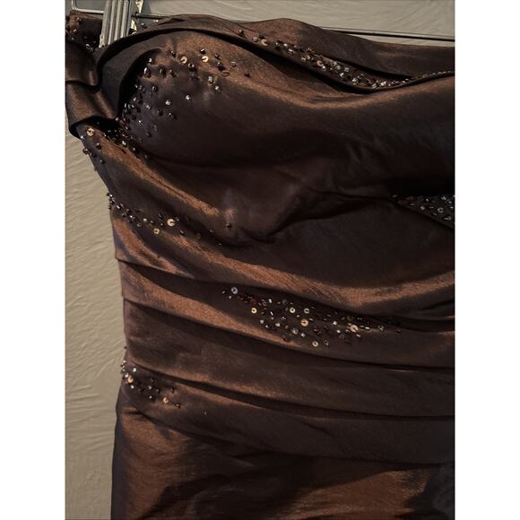 Bill Levkoff Strapless Floor-Length Formal Gown Size 0 Prom, w/ Crystals - Picture 6 of 12